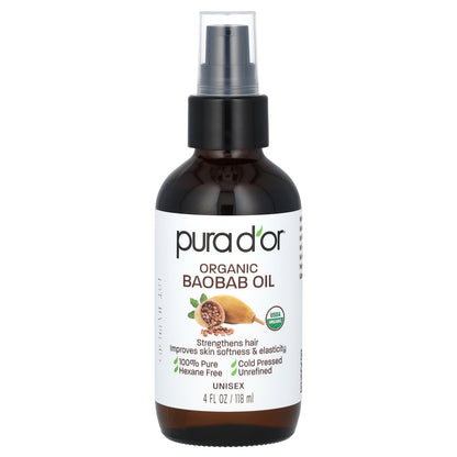 Pura D'or Organic Baobab Oil 4 fl oz (118 ml)