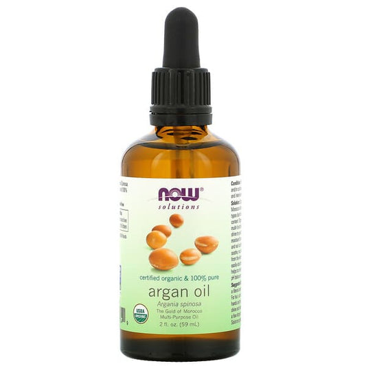 NOW Foods Solutions Certified Organic & 100% Pure Argan Oil 2 fl oz (59 ml)