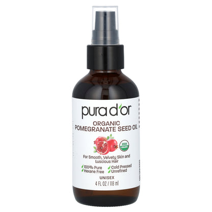Pura D'or Organic Pomegranate Seed Oil 4 fl oz (118 ml)