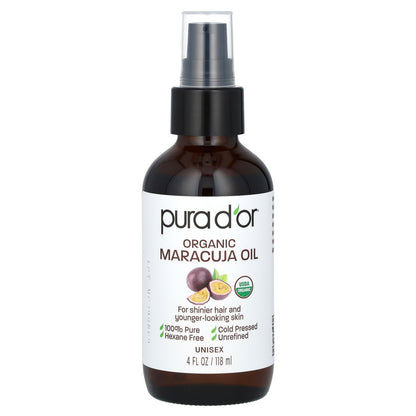 Pura D'or Organic Maracuja Oil 4 fl oz (118 ml)