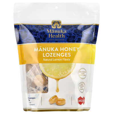 Manuka Health, Manuka Honey Lozenges, Natural Lemon, 58 Lozenges