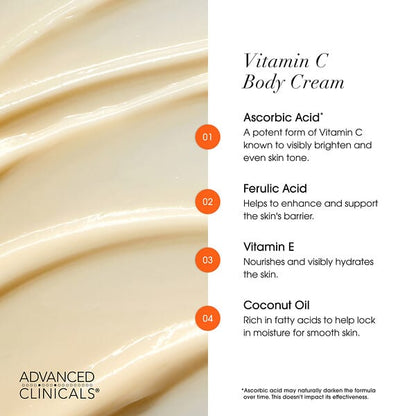 Advanced Clinicals Vitamin C Advanced Brightening Cream 16 oz (454 g)