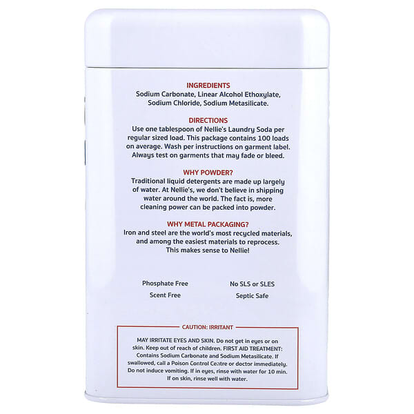 Nellie's Laundry Soda 100 Loads 3.3 lbs (1.5 kg)