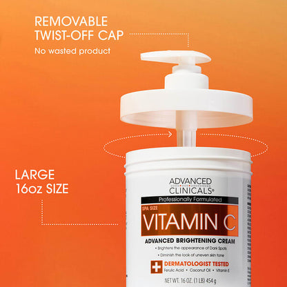 Advanced Clinicals Vitamin C Advanced Brightening Cream 16 oz (454 g)