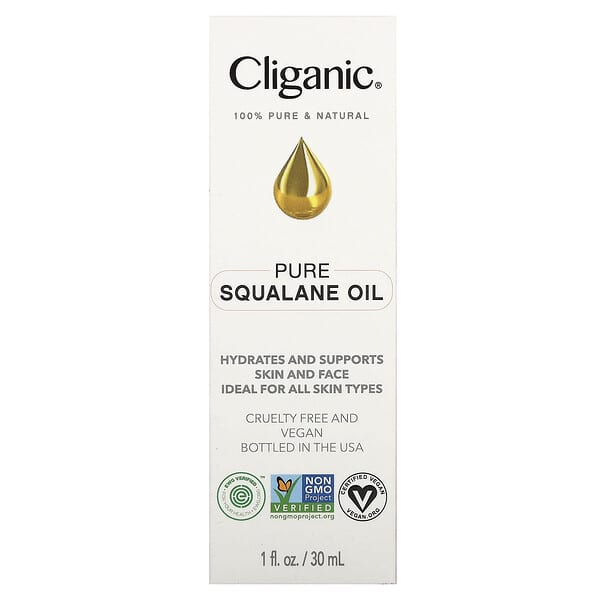 Cliganic 100% Pure & Natural Squalane Oil 1 fl oz (30 ml)