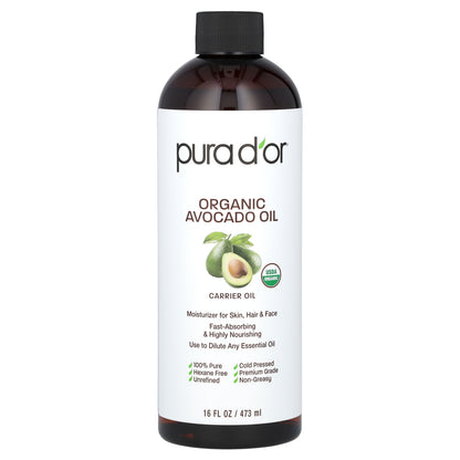Pura D'or Organic Avocado Oil 16 fl oz (473 ml)
