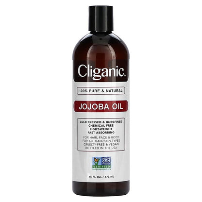 Cliganic 100% Pure & Natural Jojoba Oil 16 fl oz (473 ml)