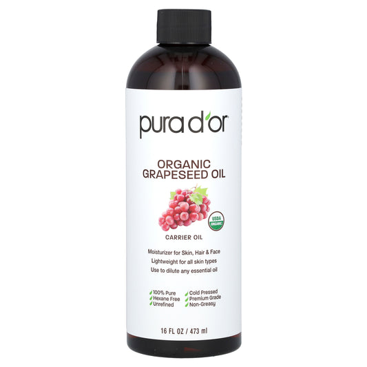 Pura D'or Organic Grapeseed Oil 16 fl oz (473 ml)